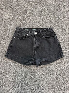wild fable Black High-Rise Folded Hem Jean Shorts